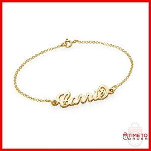 Personalized Name Anklet Sterling Silver 14K Gold Customizable